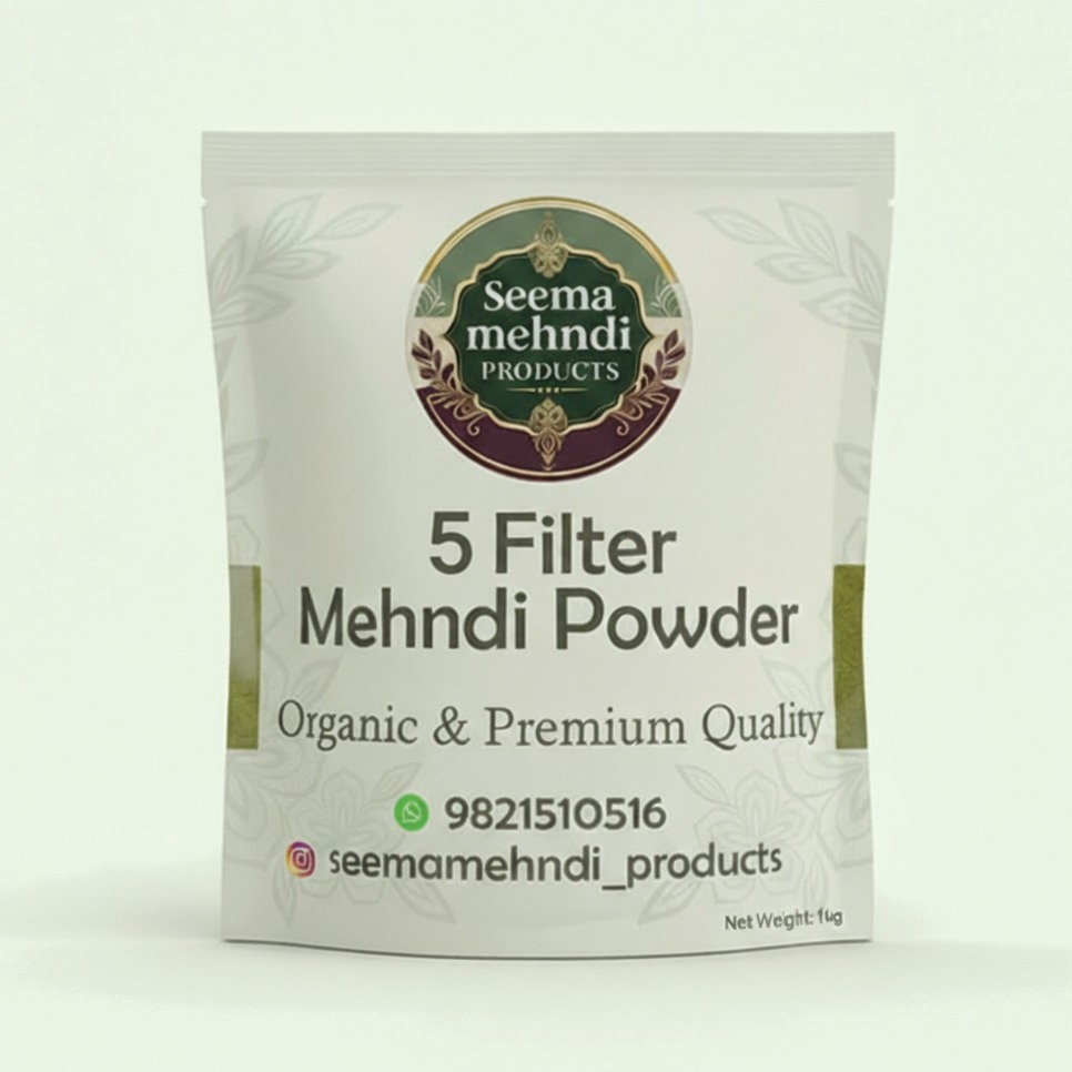 Premium 5 Filter Mehndi Powder for Smooth & Dark Stain